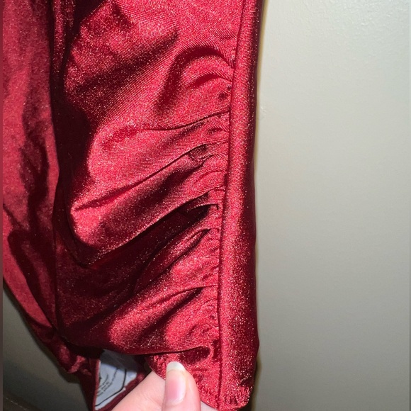 Cupshe Halter Onepiece Red Ruffle Swim Suit - Picture 4 of 6